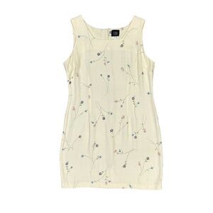 Teddi Vintage Floral Shift Dress Women’s‎ 14 US Yellow Mini Spring Summer